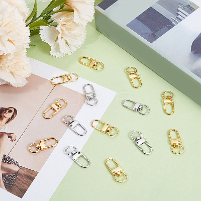 36Pcs 2 Colors Alloy Swivel Clasps PURS-CN0001-11-1