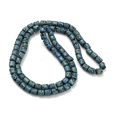 Electroplated Natural Lava Rock Beads Strands G-Z032-J04-12E-1