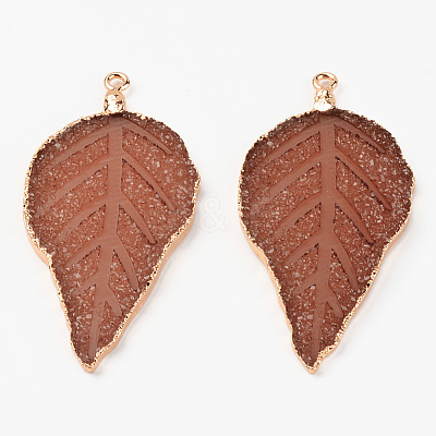 Electroplate Druzy Resin Big Pendants RESI-S366-22-1