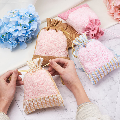 30Pcs 6 Colors Cotton & Organza & Burlap Packing Pouches Drawstring Bag ABAG-MB0001-09-1
