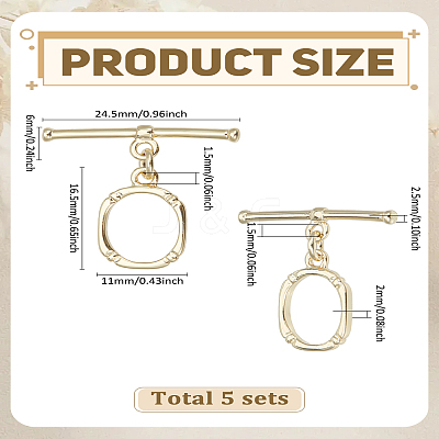 5Bags Brass Toggle Clasps KK-LP0004-33-1