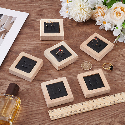 Wooden Couple Ring Displays RDIS-WH0009-030A-1