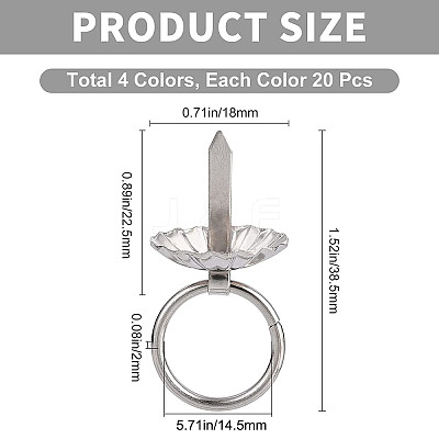 80Pcs 4 Colors Iron Round Cabinet Handle Pull Knob FIND-GF0003-52-1