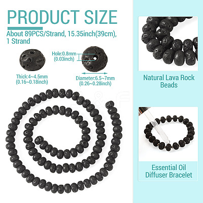 1 Strand Natural Lava Rock Beads Strands G-TA0003-44A-1