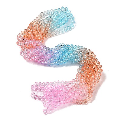 Transparent Painted Glass Beads Strands DGLA-A034-T6mm-A19-1