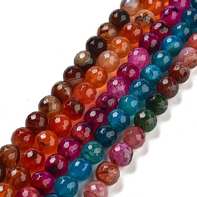 Natural Agate Beads Strands G-G703-10mm-M-1