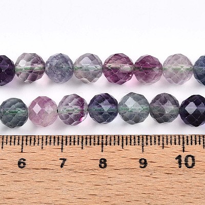 Natural Rainbow Fluorite Beads Strands G-S345-8mm-29-1