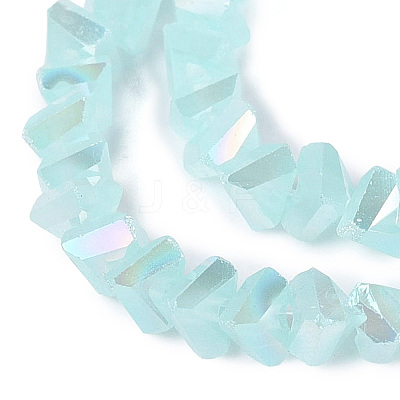 Electroplate Imitation Jade Glass Beads Strands EGLA-Q139-01A-B05-1