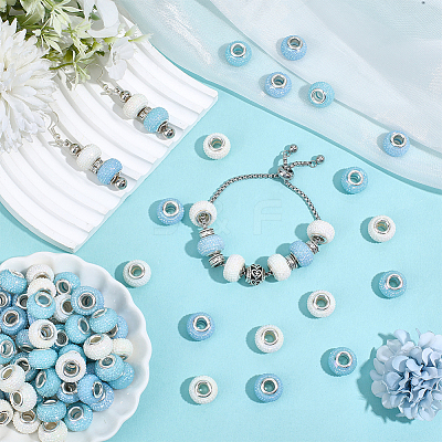 100cs Large Hole Resin European Beads RESI-PA0001-22A-1
