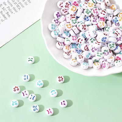White Opaque Acrylic Beads MACR-YW0001-20-1