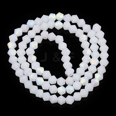 Imitation Jade Bicone Frosted Glass Bead Strands GLAA-F029-JM4mm-A06-1