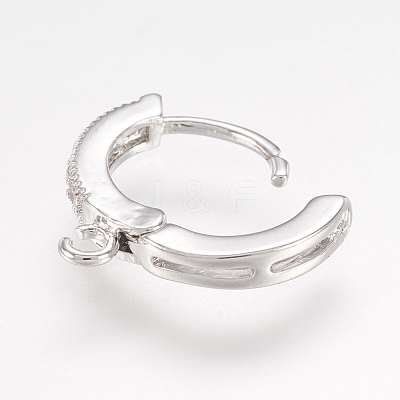 Brass Huggie Hoop Earring Findings X-KK-L152-20P-1