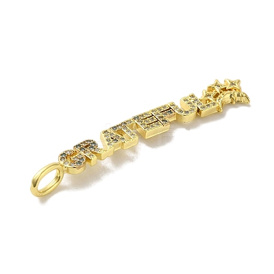Brass Micro Pave Cubic Zirconia Pendants KK-Z042-19G-01-1