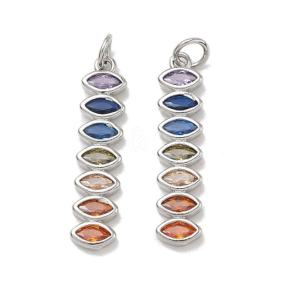 Brass Micro Pave Colorful Cubic Zirconia Pendants CU-CBA6E4E-18P-1