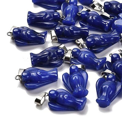 Dyed Natural White Jade Pendants G-B127-10P-04-1