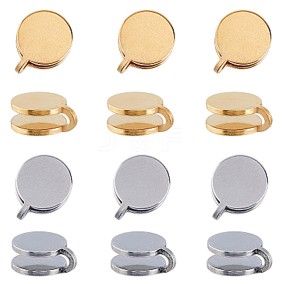 12Pcs 2 Colors 304 Stainless Steel Cuff Earrings EJEW-HS0001-40C-1