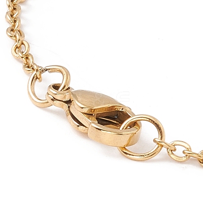 Synthetic Shell Hamsa Hand Link Bracelet BJEW-F431-05G-1