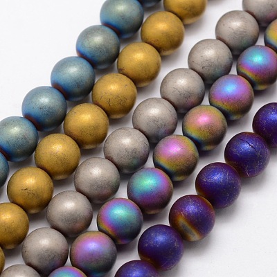 Electroplate Non-magnetic Synthetic Hematite Beads Strands G-R363-12mm-M-1
