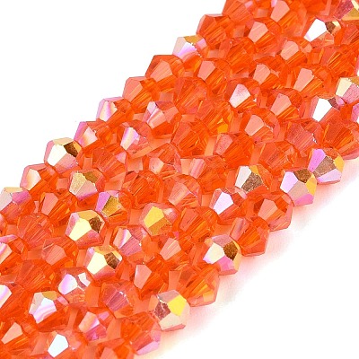 AB Color Plated Transparent Glass Beads Strands GLAA-G127-01K-1