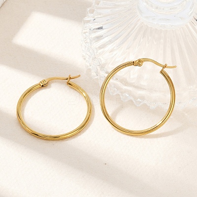 PVD Vacuum Plating 201 Stainless Steel Hoop Earrings for Women EJEW-G260-02A-G-1