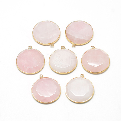 Natural Rose Quartz Pendants G-Q967-03-1