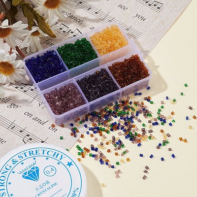 DIY Transparen Tube Glass Beads Bracelet Making Kit DIY-YW0004-36B-1