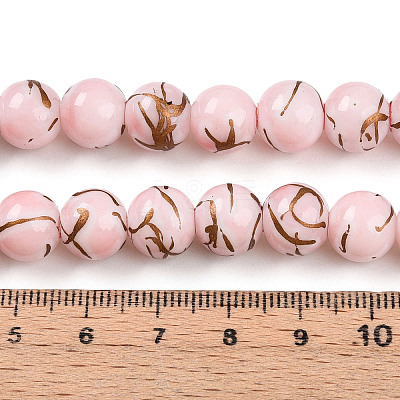 Baking Paint Glass Beads Strands DGLA-N010-10mm-01-1