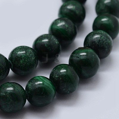 Natural Malachite Beads Strands G-F571-27B2-8mm-1