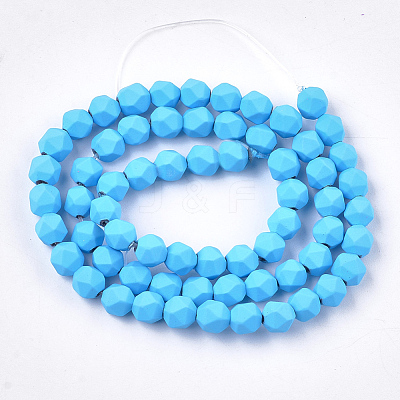 Spray Painted Non-magnetic Synthetic Hematite Beads Strands G-T116-16-03-1