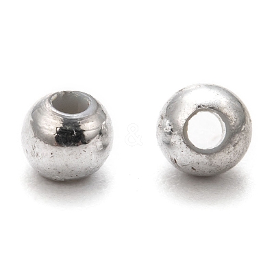 Plating Plastic Acrylic Round Beads PACR-L003-4mm-S-1