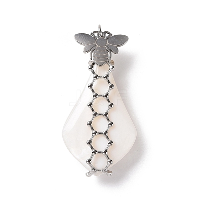 Natural White Shell Pendants SSHEL-C009-01P-1