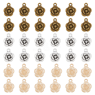 90Pcs 3 Colors Tibetan Style Alloy Pendants FIND-DC0004-18-1