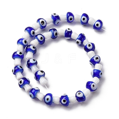 Handmade Evil Eye Lampwork Beads Strands LAMP-S069-01A-03-1