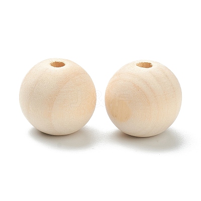Natural Unfinished Wood Beads WOOD-XCP0001-19H-1
