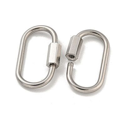Non-Tarnish 304 Stainless Steel Screw Carabiner Lock Charms STAS-C092-05G-P-1