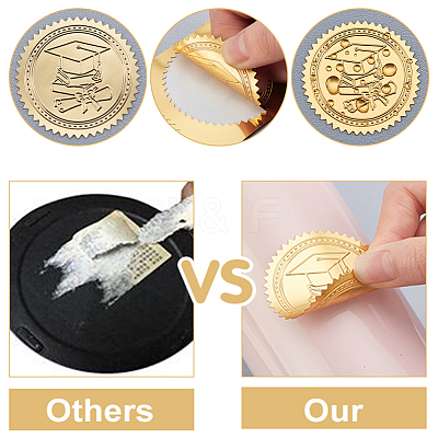 Plastic Self Adhesive Gold Foil Embossed Stickers DIY-WH0211-256-1