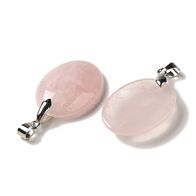 Natural Rose Quartz Pendants G-Z055-03P-12-1