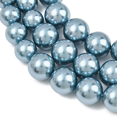 Electroplated Shell Pearl Graduated Beads Strands BSHE-C011-04-04-1