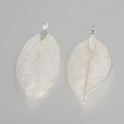 Electroplated Natural Leaf Big Pendants IFIN-Q119-03A-1