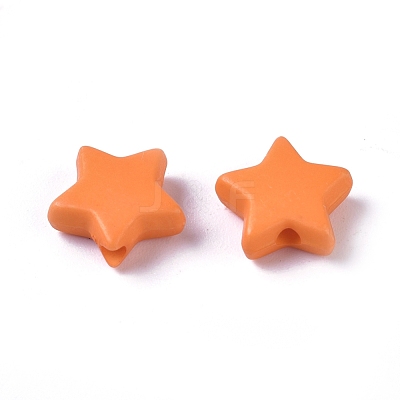 Opaque Acrylic Beads X-SACR-WH0002-07F-1