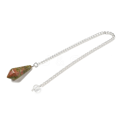 Natural Unakite Cone Pointed Dowsing Pendulums G-A249-02S-04-1