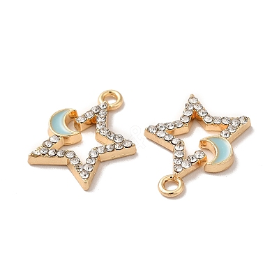 Rack Plating Alloy Rhinestone Pendants PALLOY-O106-27G-04-1
