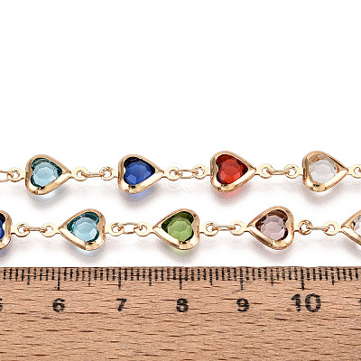 Handmade Brass Heart Link Chains CHC-N024-03KCG-1