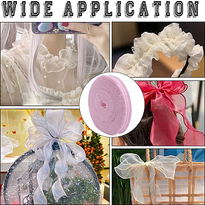 20 Yards Ruffled Nylon Elastic Lace Trim EW-WH0018-02B-1