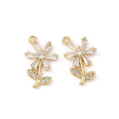 Brass Micro Pave Cubic Zirconia Pendants KK-C099-02G-03-1
