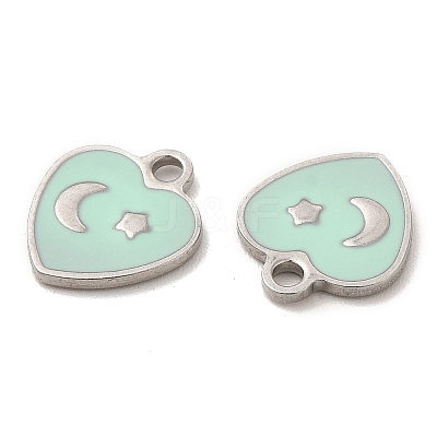 304 Stainless Steel Enamel Pendants STAS-M308-12P-02-1