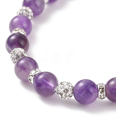 Round Natural Malaysia Jade Bead Stretch Bracelets BJEW-JB09128-1