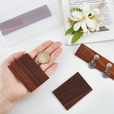 4Pcs 2 Style Black Walnut Earring Display Stand EDIS-FG0001-45-1
