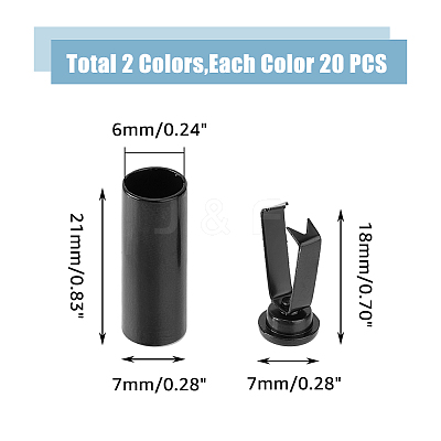 40Pcs 2 Colors Spray Printed Alloy Aglets for Shoelaces FIND-DC0005-08-1