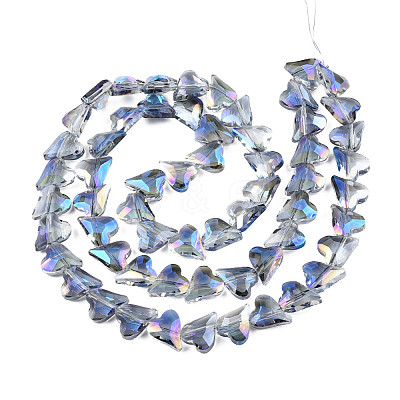Electroplate Transparent Glass Beads Strands EGLA-N002-44-10-1